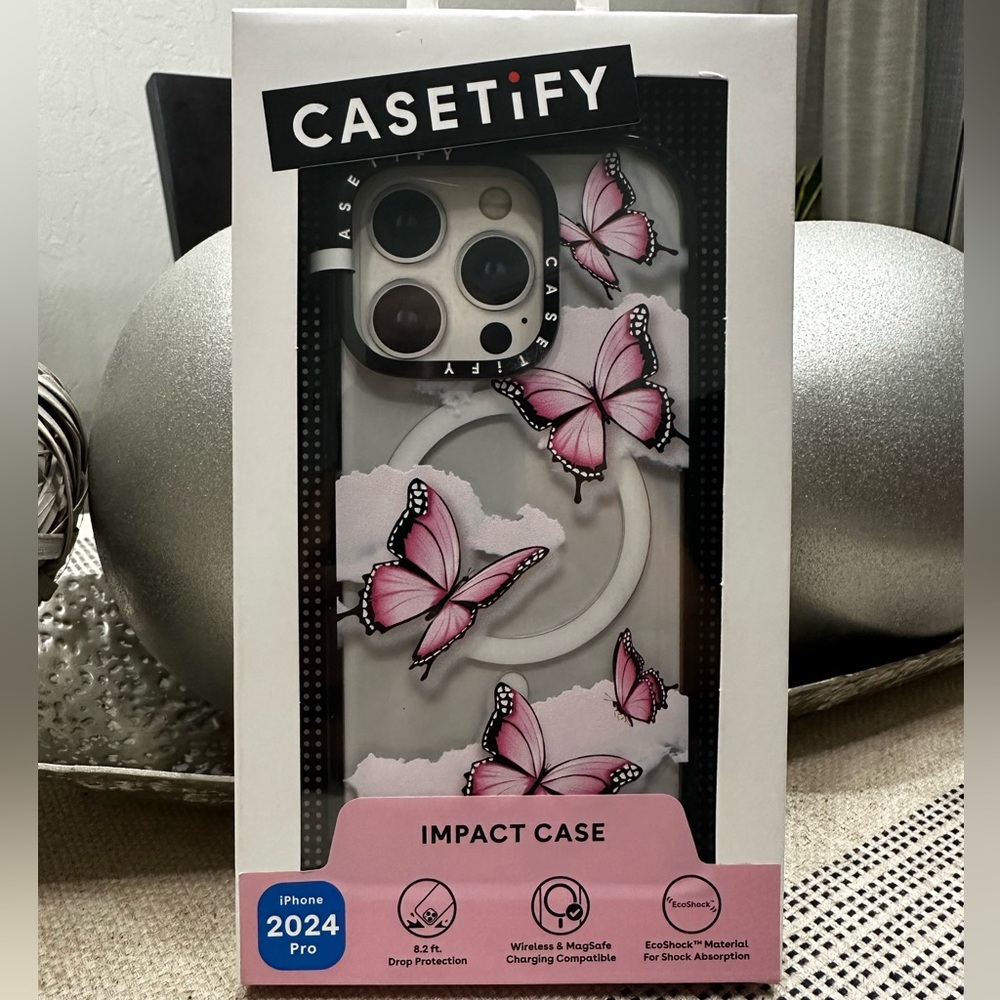 Casetify Pink Butterfly iPhone 16 Pro Case